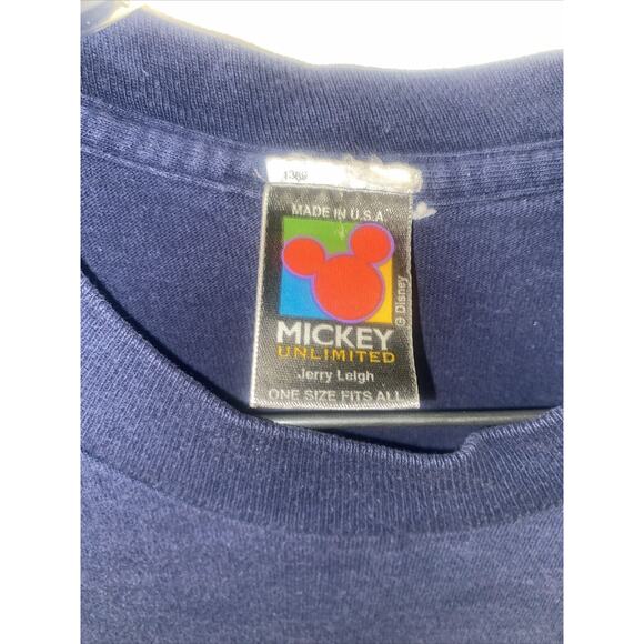 Vintage Disney Shirt Men's Large Blue Mickey Unlimited Graphic T-Shirt One Size - Picture 4 of 7